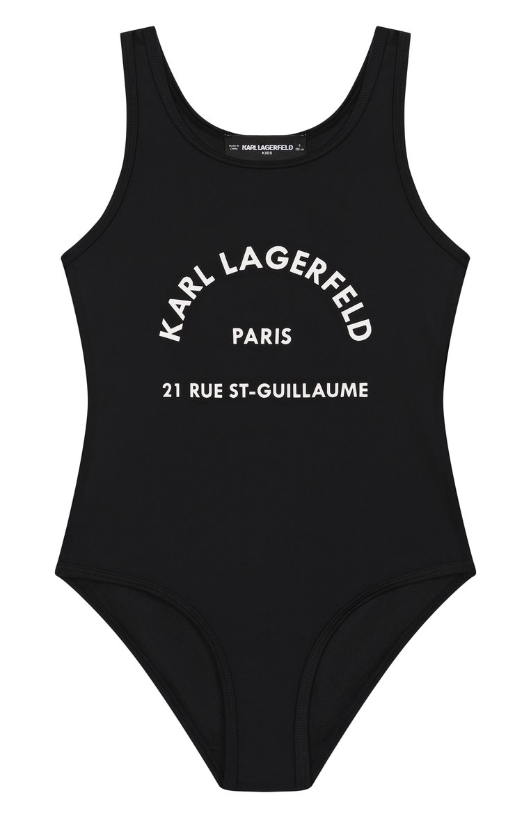 Детского слитный купальник KARL LAGERFELD KIDS черного цвета, арт. Z30444 | Фото 1 (Нос: Не проставлено; Девочки Кросс-КТ: Купальники-пляж; Материал внешний: Синтетический материал; Ростовка одежда: 9 лет | 134 см, 12 лет | 152 см, 16 лет | 164 см, 13 - 15 лет | 158 см, 7 лет | 122 см)