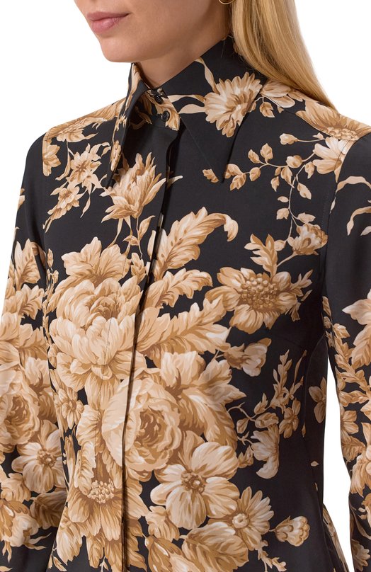 Шелковая рубашка Dolce & Gabbana F5R64T/FSA7Y Чёрный  F5R64T/FSA7Y Фото 5