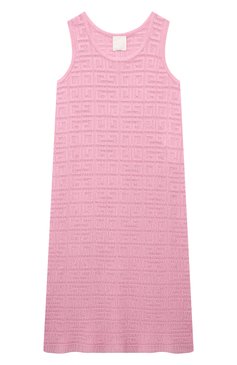 Детское платье из вискозы GIVENCHY светло-розового цвета, арт. H30041/6A-12A | Фото 1 (Материал сплава: Проставлено; Материал внешний: Вискоза; Драгоценные камни: Проставлено; Девочки Кросс-КТ: Платье-одежда; Случай: Повседневный; Рукава: Без рукавов; Ростовка одежда: 5 лет | 110 см, 8 лет | 128 см, 10 - 11 лет | 140 - 146см, 12 лет | 152 см)
