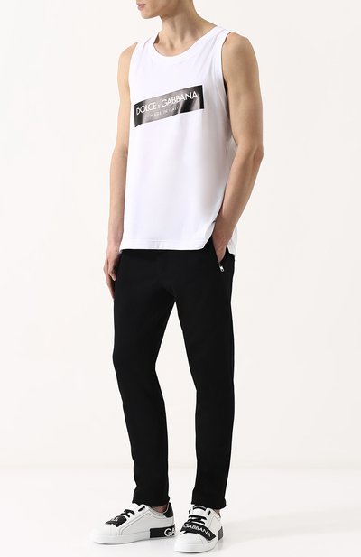 Кожаные кеды portofino на шнуровке с застежкой велькро DOLCE & GABBANA, арт. CS1573/AN169, фото 2