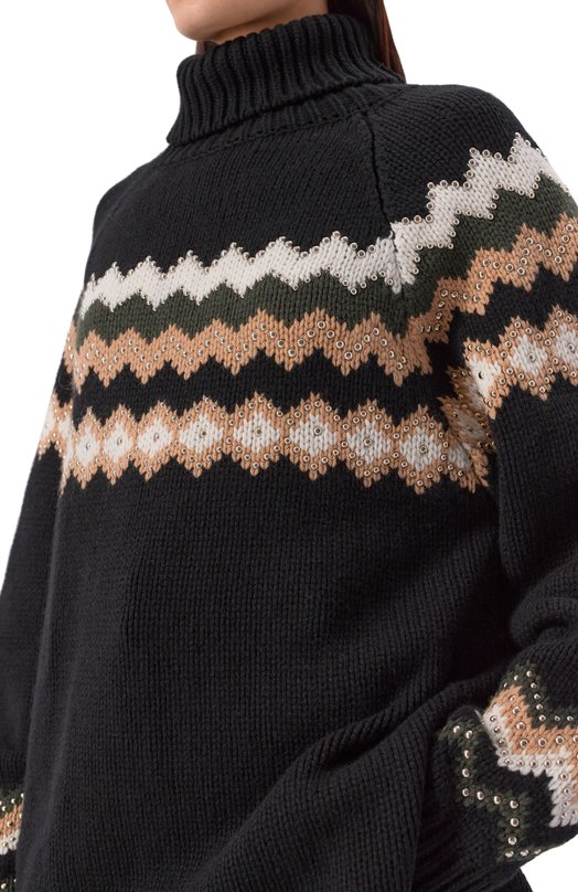 Свитер из шерсти и кашемира Elie Saab T0220EF25/CK010 Чёрный  T0220EF25/CK010 Фото 5