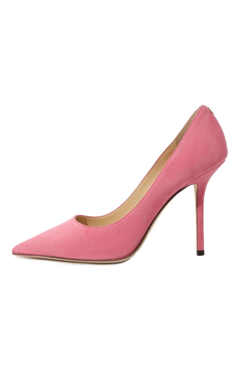 Женские замшевые туфли love 100 JIMMY CHOO розового цвета, арт. L0VE 100/BWJ | Фото 4 (Подошва: Плоская; Материал внутренний: Натуральная кожа; Каблук высота: Высокий; Каблук тип: Шпилька; Материал внешний: Натуральная кожа, Замша)