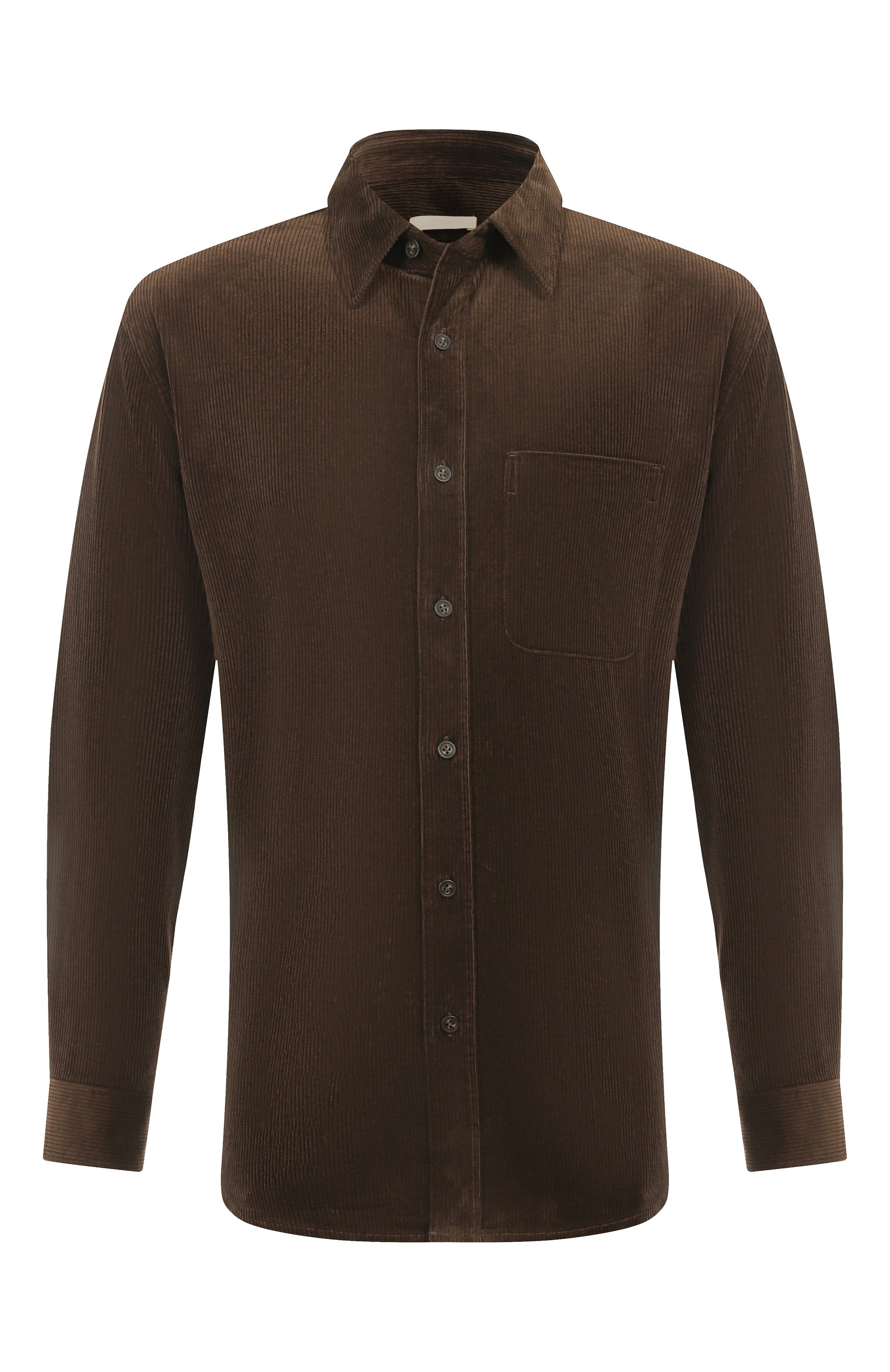 Вельветовая рубашка 12 STOREEZ темно-коричневого цвета по цене 24000 руб., арт. 133460, фото 1 Вельветовая рубашка 12 STOREEZ, арт. 133460, фото 1