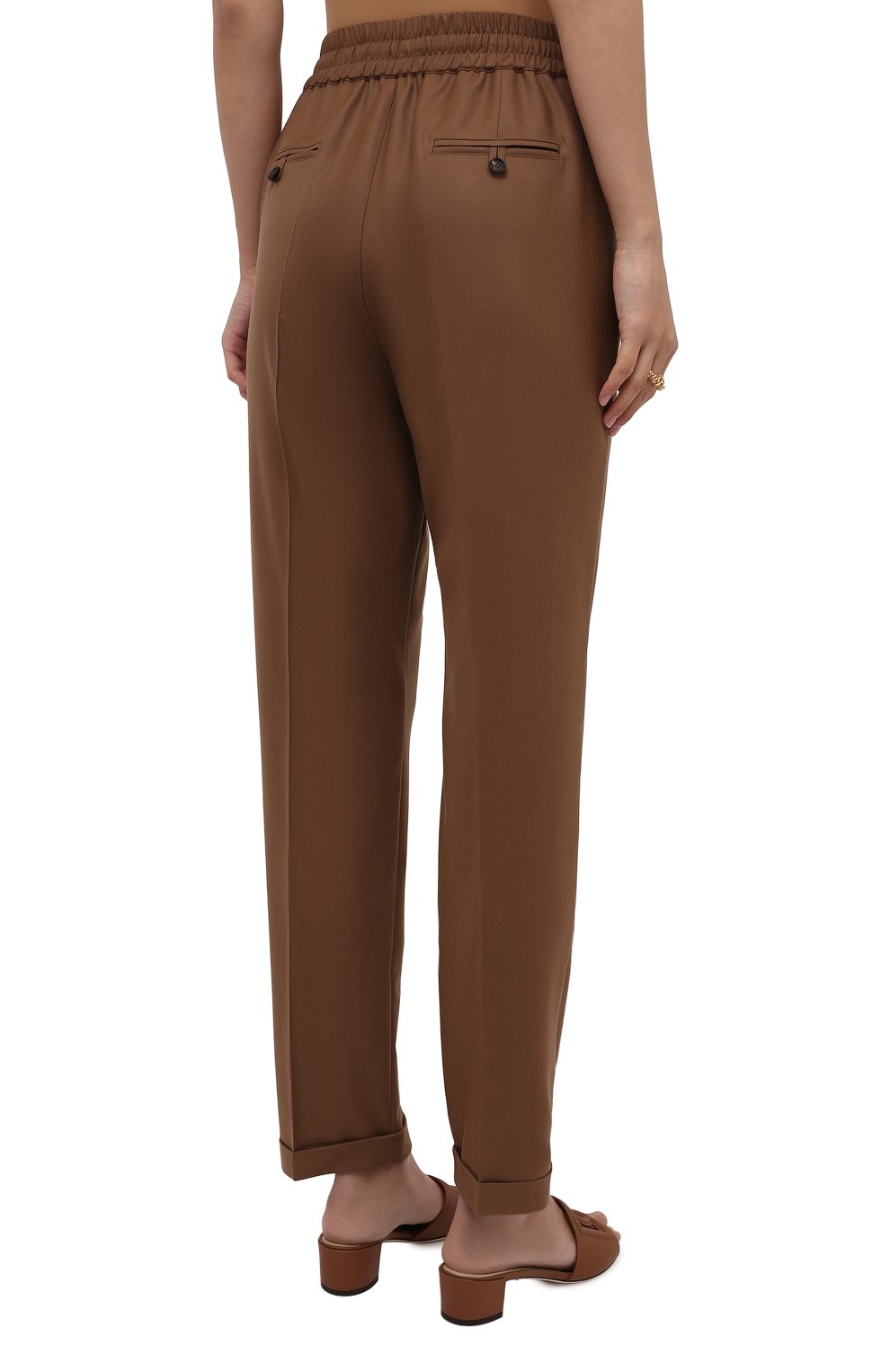 Шерстяные брюки KITON коричневого цвета по цене 185500 руб., арт. D37102K01X48, фото 4 Шерстяные брюки KITON, арт. D37102K01X48, фото 4