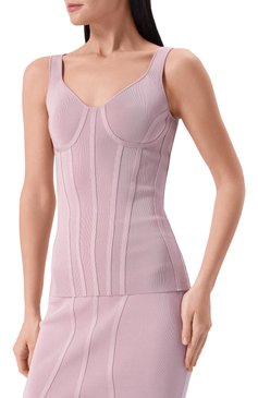 Женский топ из вискозы NINA RICCI розового цвета, арт. 25PMPU006/ML0569 | Фото 3 (Драгоценные камни: Проставлено; Материал внешний: Вискоза; Материал сплава: Проставлено; Стили: Романтичный; Кросс-КТ: костюм; Рукава: На бретелях; Длина (для топов): Стандартные)