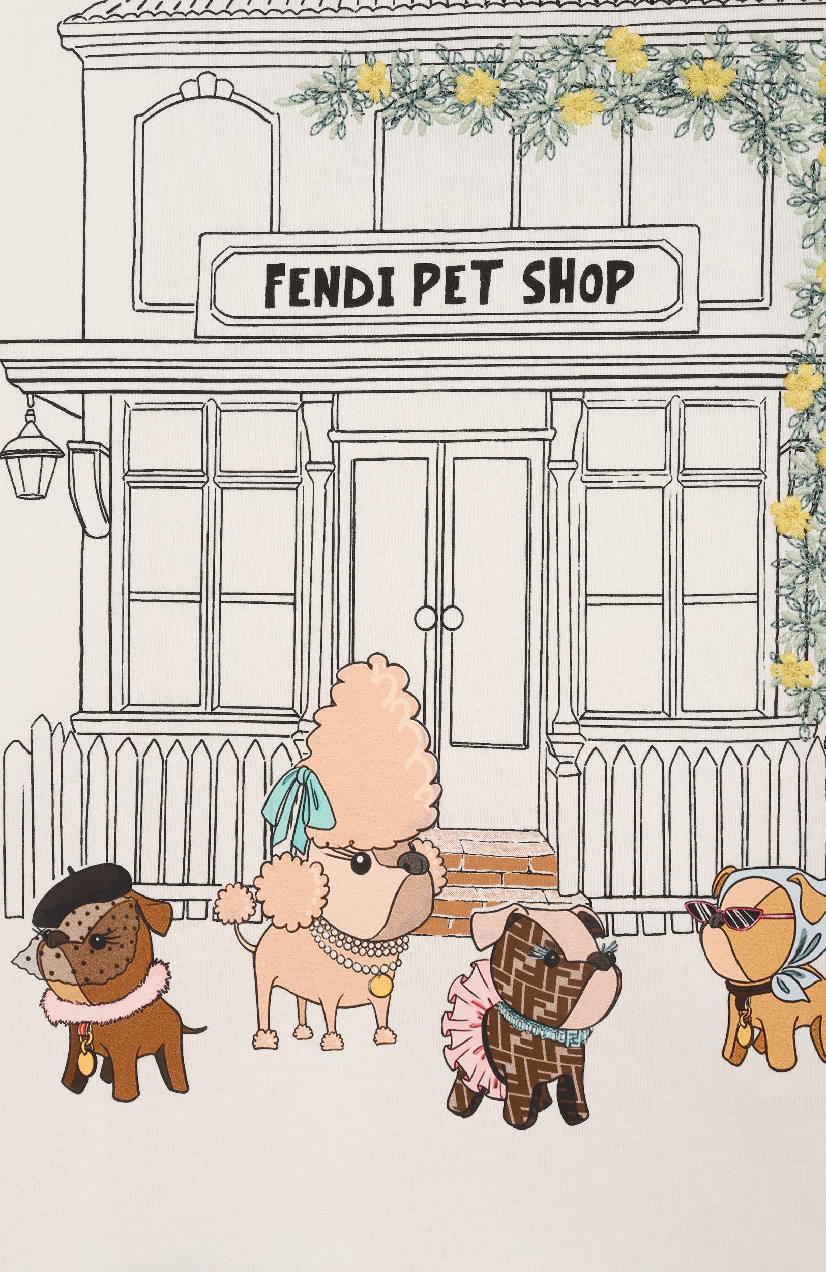 Хлопковая футболка FENDI, арт. JFI417/AY8D/3A-6A, фото 3