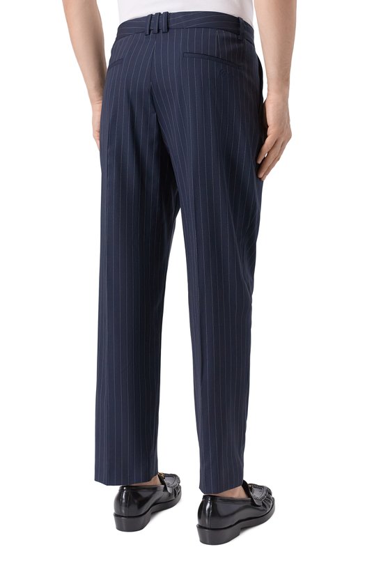 Шерстяные брюки Balmain FH0PM110/WD25 Синий  FH0PM110/WD25 Фото 4