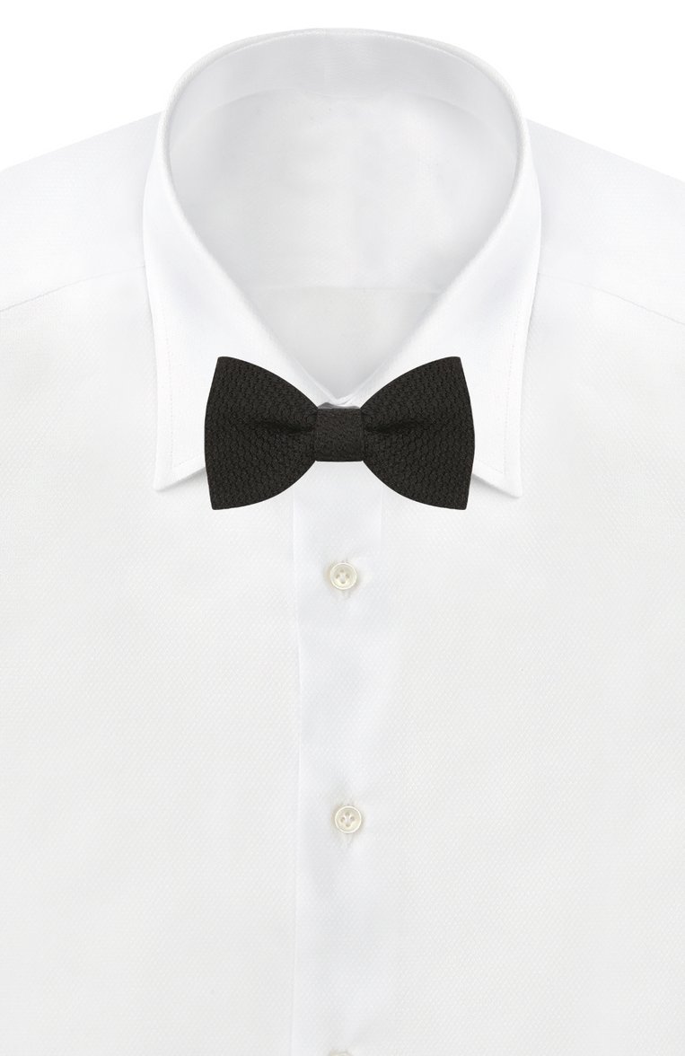 Мужской шелковый галстук-бабочка LANVIN черного цвета, арт. 1208/B0W TIE | Фото 2 (Материал: Шелк, Текстиль; Принт: Без принта; Стили: Классический; Материал сплава: Проставлено; Нос: Не проставлено)