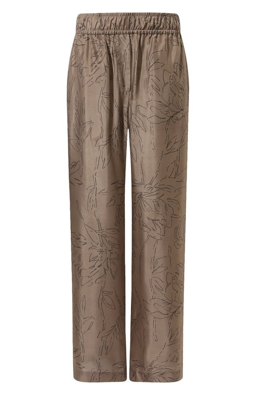 Шелковые брюки Brunello Cucinelli ML940P8608 Бежевый ML940P8608