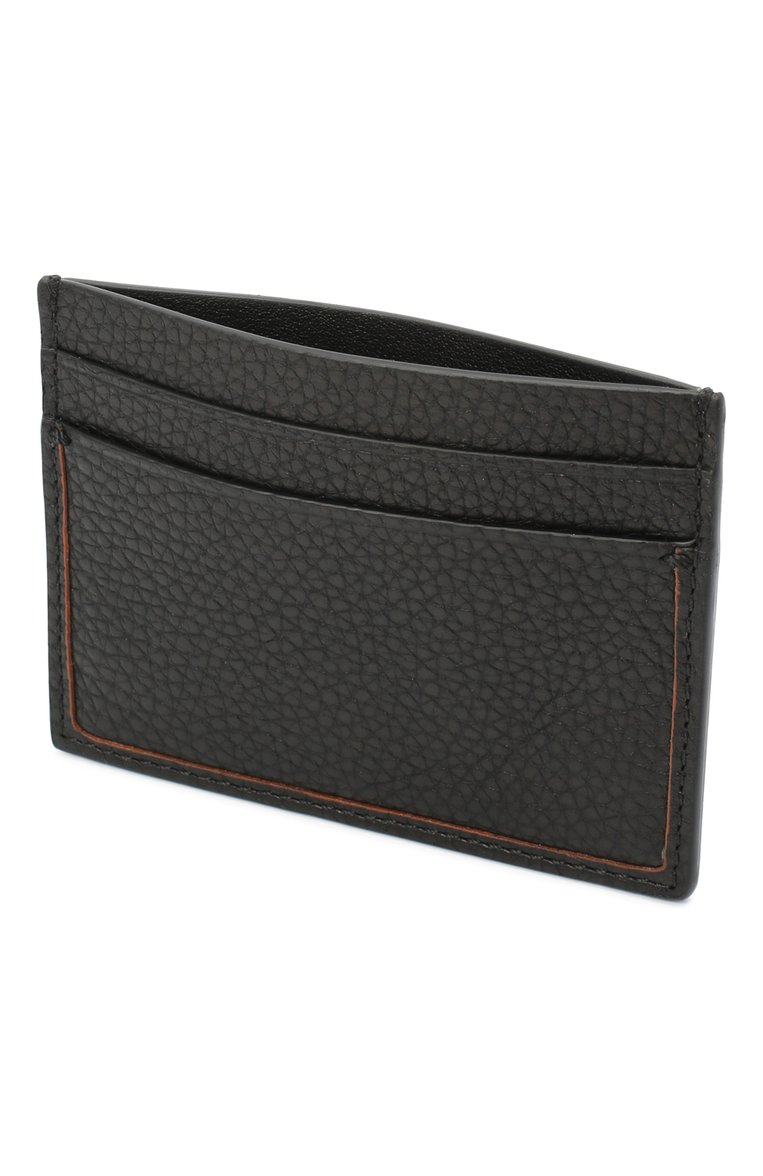 Мужской кожаный футляр для кредитных карт ZEGNA черного цвета, арт. E1139W-LHDAI | Фото 3 (Материал: Натуральная кожа; Нос: Не проставлено; Материал сплава: Проставлено)