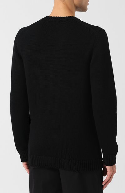 Шерстяной свитер с логотипом бренда FENDI черного цвета по цене 52350 руб., арт. FZZ387 A3M3, фото 4 Шерстяной свитер с логотипом бренда FENDI, арт. FZZ387 A3M3, фото 4
