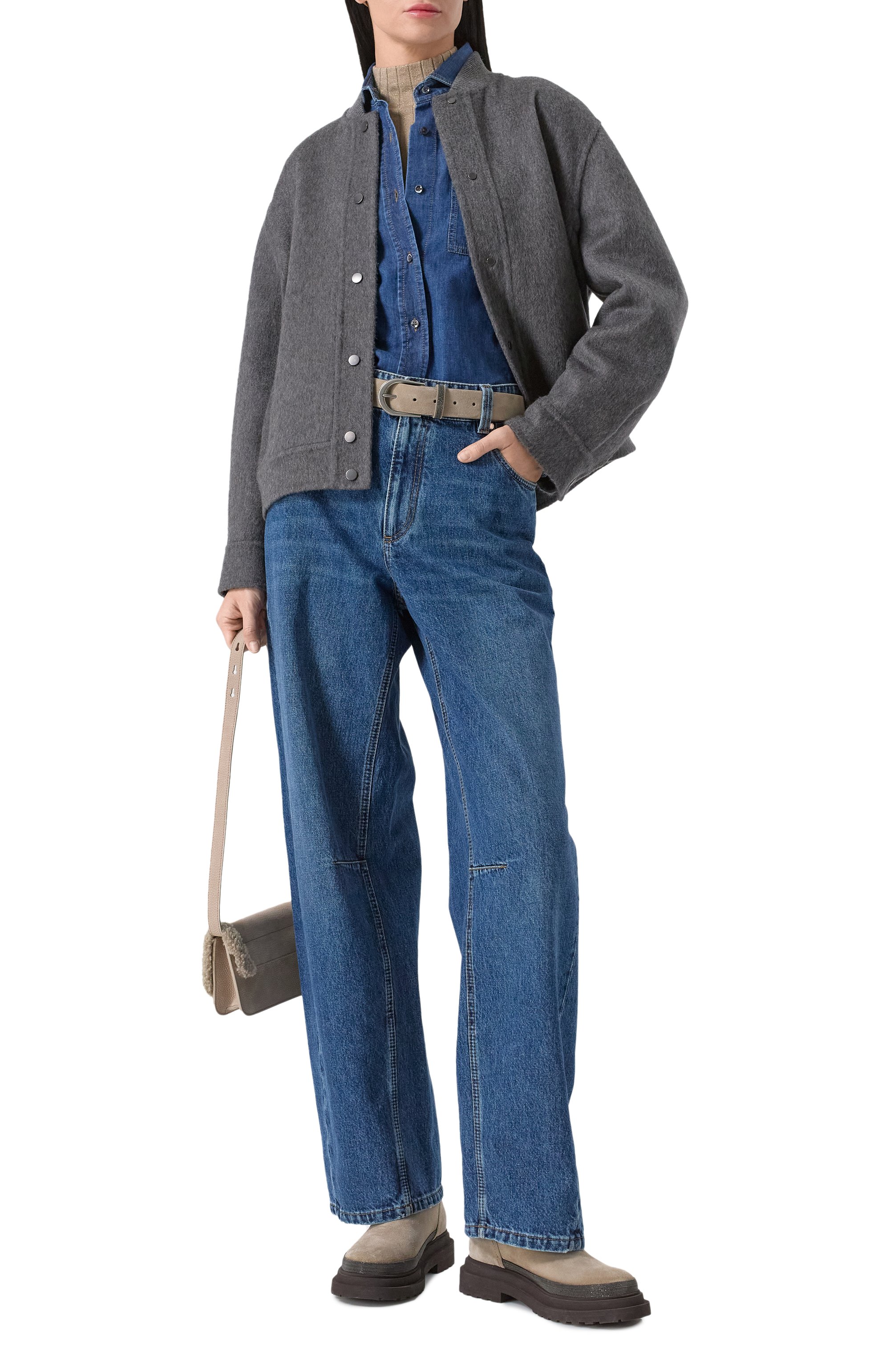 Кашемировый бомбер BRUNELLO CUCINELLI темно-серого цвета по цене 748500 руб., арт. MD5037937, фото 2 Кашемировый бомбер BRUNELLO CUCINELLI, арт. MD5037937, фото 2