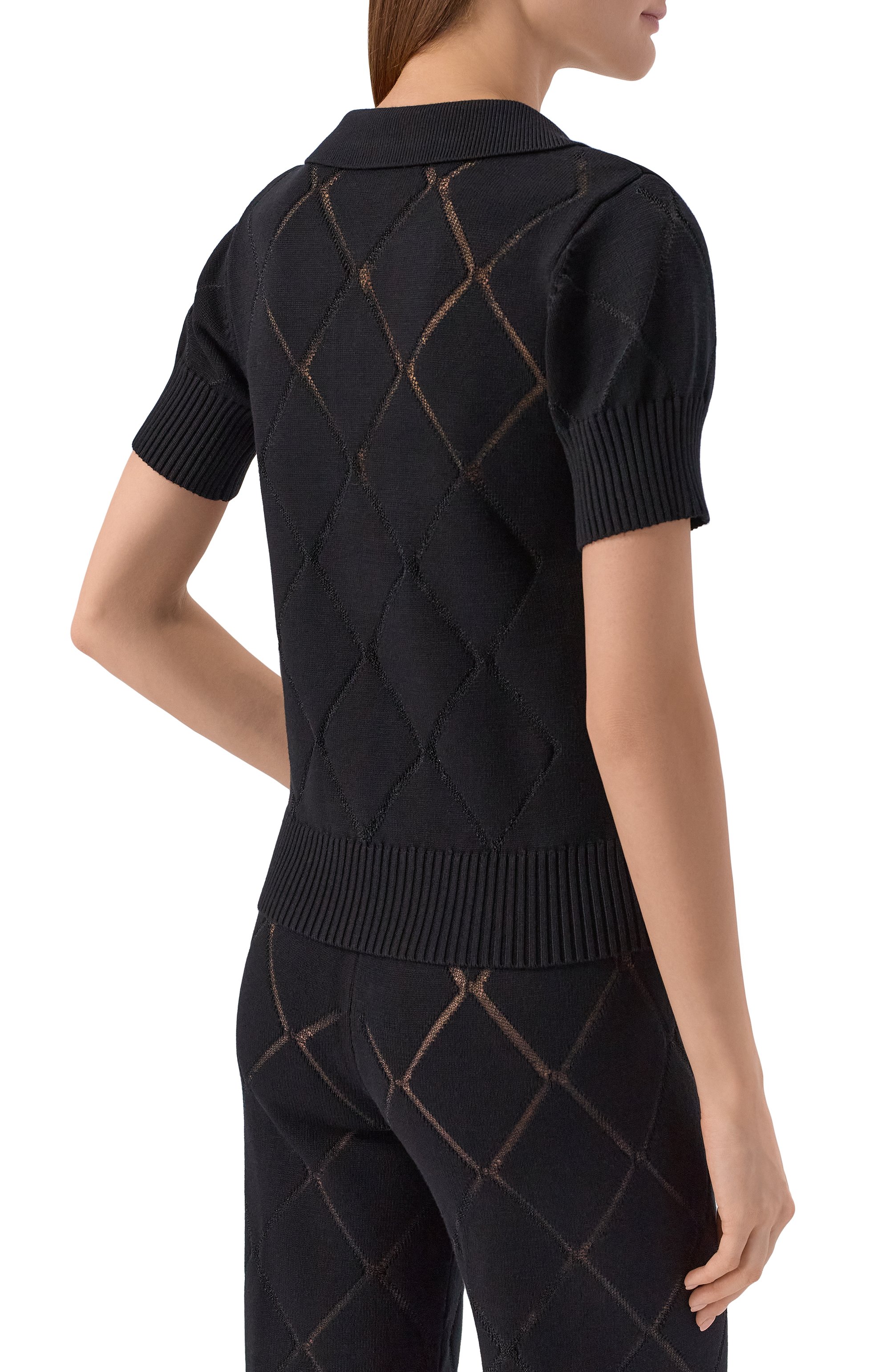 Поло из  вискозы YUZEFI, арт. ELI0RA-FITTED P0INTELLE P0L0 T0P/KNIT, фото 4