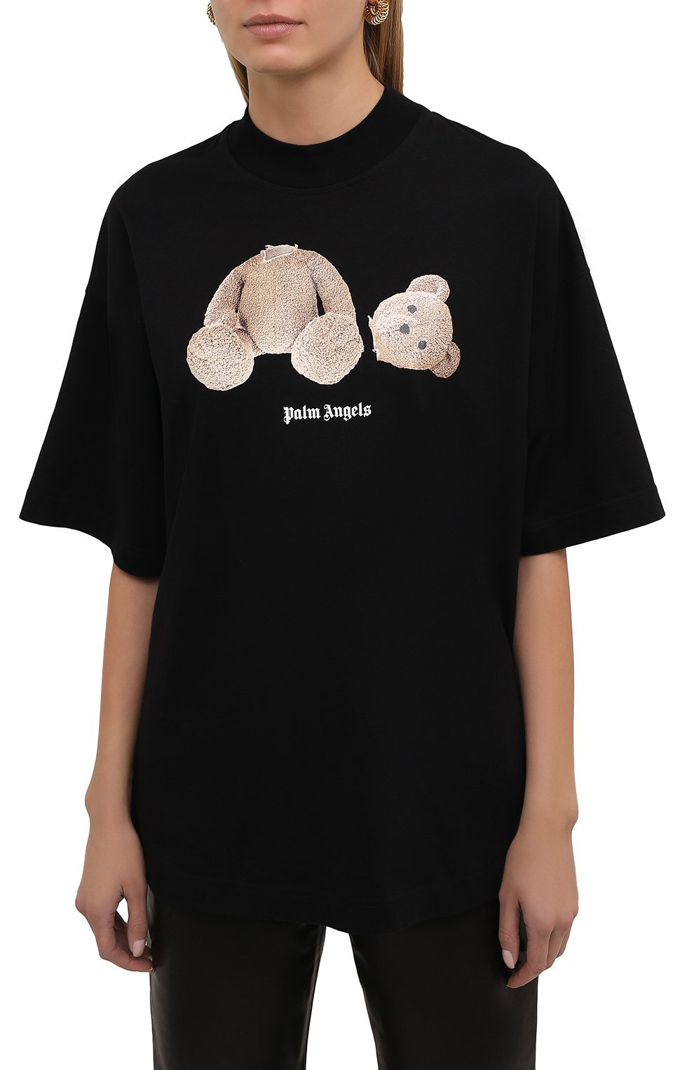 Хлопковая футболка PALM ANGELS, арт. PWAA017F21JER0031060, фото 3