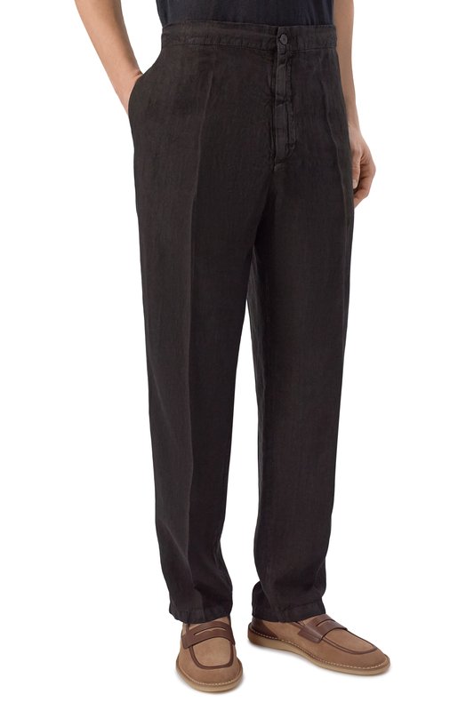 Льняные брюки InLinum JEAN 19/TR0PEA Серый  JEAN 19/TR0PEA Фото 3