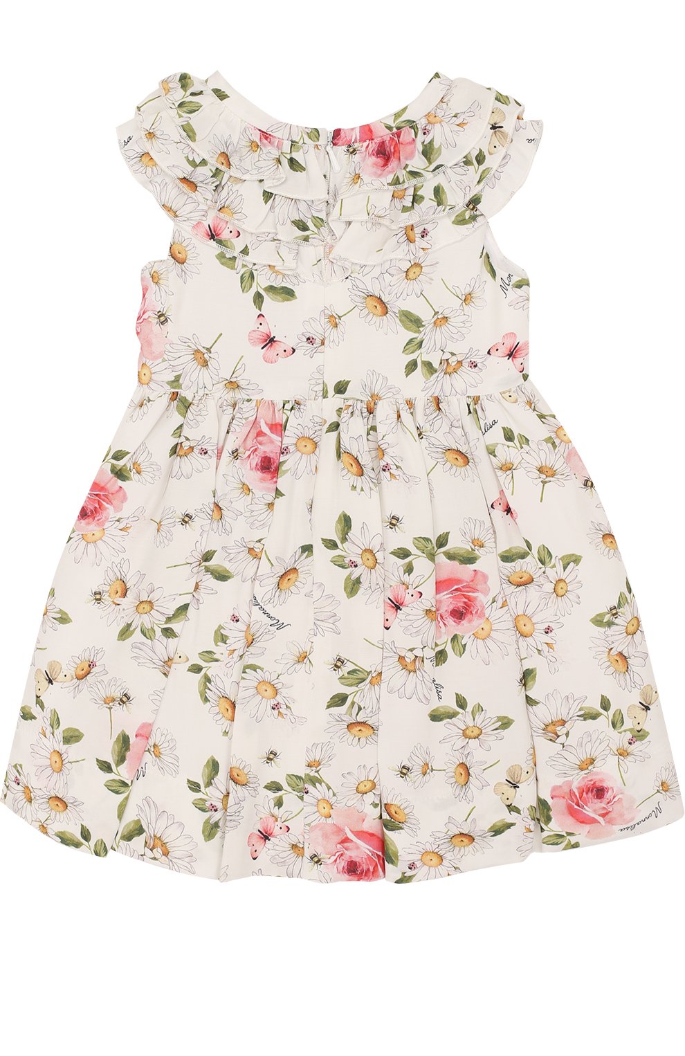 Платье из вискозы с принтом и оборками MONNALISA, арт. 311922, фото 2