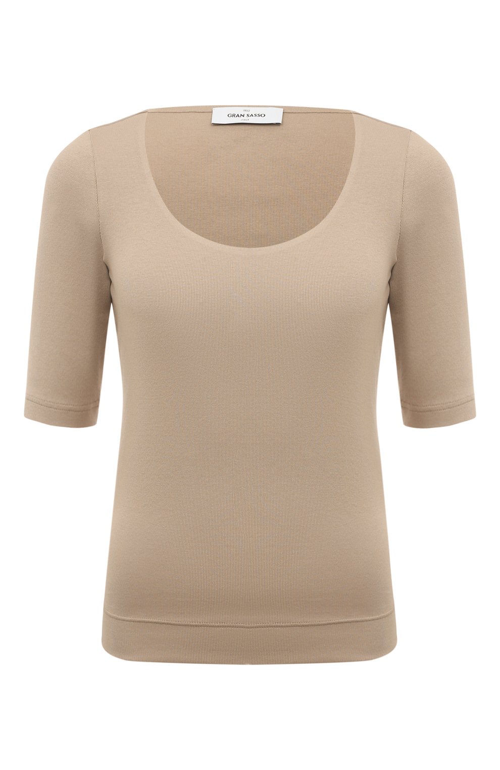 Хлопковая футболка GRAN SASSO бежевого цвета по цене 23550 руб., арт. 60271/80302, фото 1 Хлопковая футболка GRAN SASSO, арт. 60271/80302, фото 1
