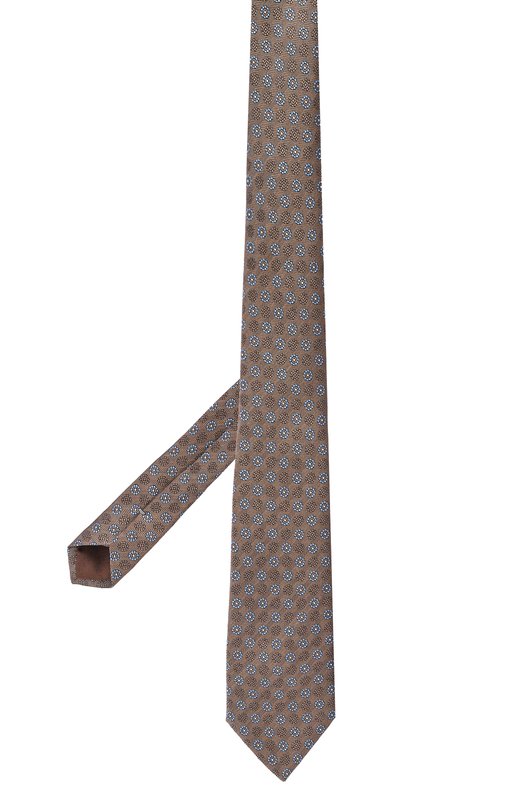 Шелковый галстук Canali 18/HJ04566 Бежевый  18/HJ04566 Фото 3