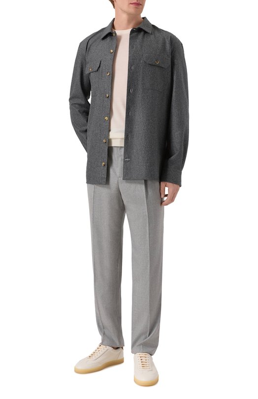Шерстяная рубашка Brunello Cucinelli M038P0720 Серый  M038P0720 Фото 2