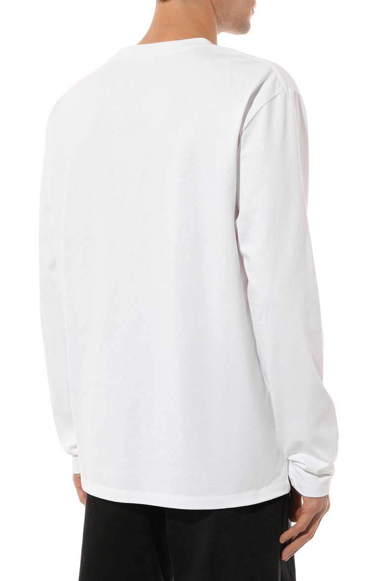 Мужская хлопковый лонгслив BALMAIN белого цвета, арт. DH1EK035/BC77 | Фото 4 (Материал внешний: Хлопок; Длина (для топов): Стандартные; Рукава: Длинные; Принт: С принтом; Стили: Минимализм; Кросс-КТ: Джерси; Мужское Кросс-КТ: Футболка-одежда; Автоматизация со�става: Проставлено; Автоматизация ТО: Проставлено)