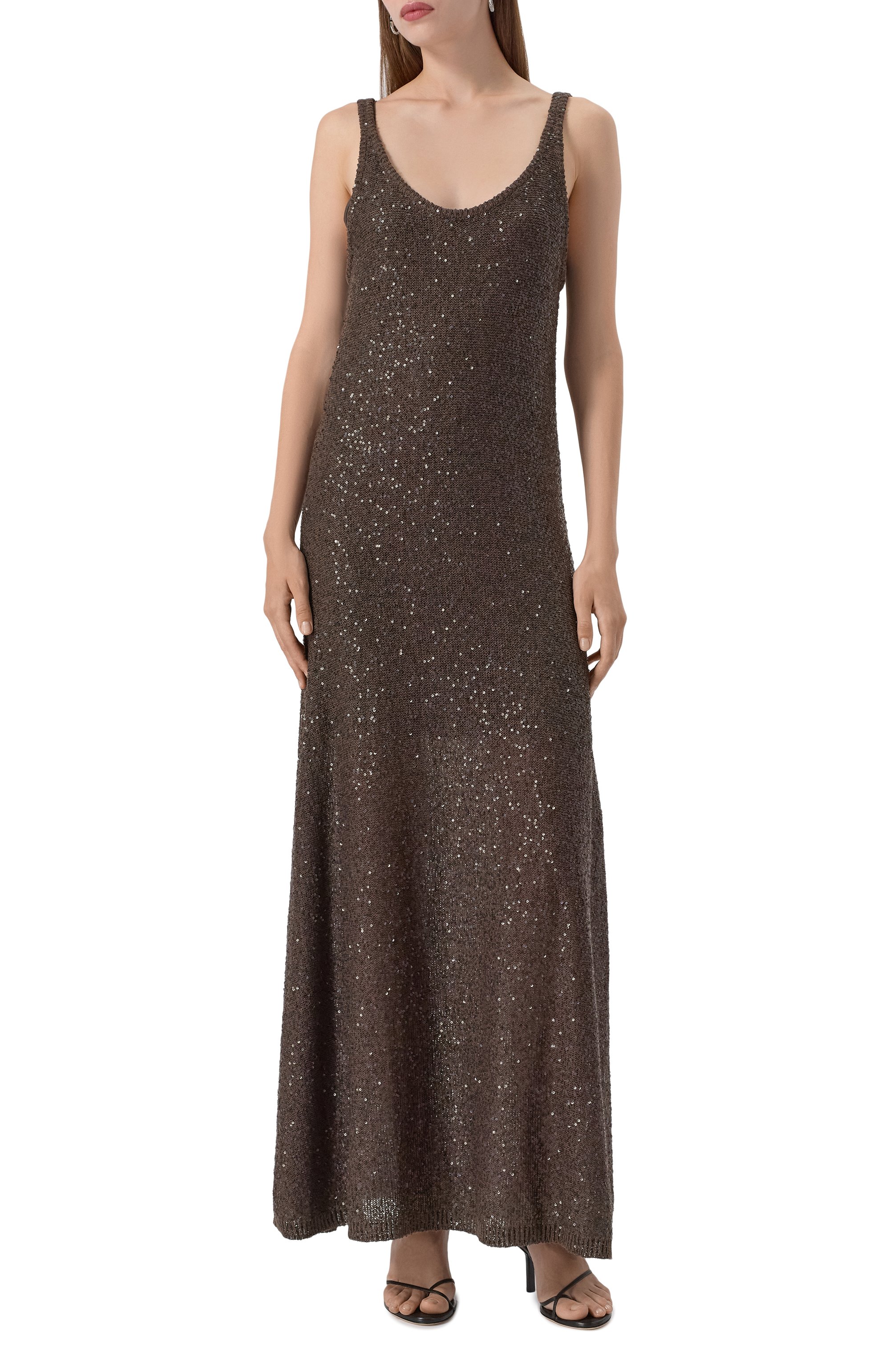 Платье изо льна и кашемира BRUNELLO CUCINELLI, арт. MDJ547A90, фото 3