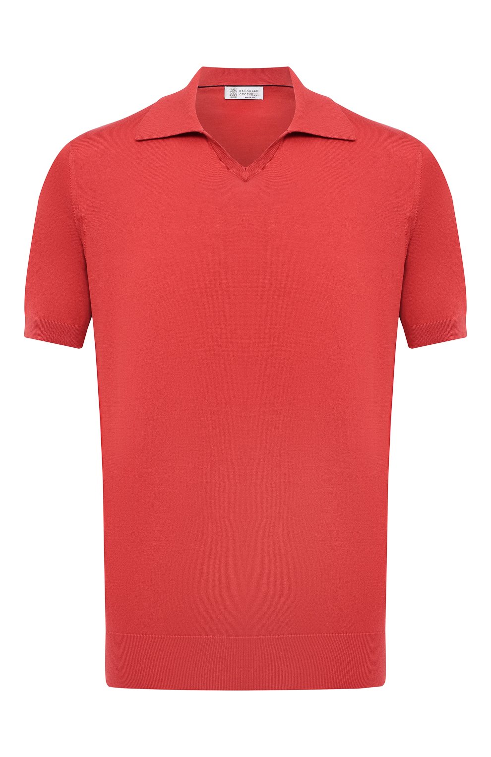 Хлопковое поло BRUNELLO CUCINELLI красного цвета по цене 92500 руб., арт. M29800145, фото 1 Хлопковое поло BRUNELLO CUCINELLI, арт. M29800145, фото 1