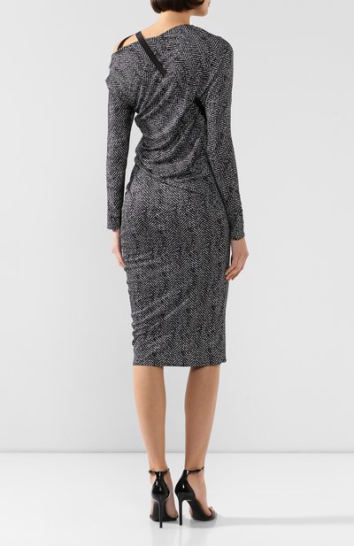 Платье из вискозы VERSACE черно-белого цвета по цене 272000 руб., арт. A84208/A232098, фото 4 Платье из вискозы VERSACE, арт. A84208/A232098, фото 4