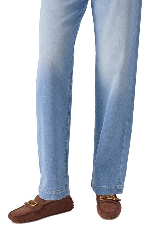 Мокасины sr Sea Scale Embroidery из нубука Sergio Rossi B11880/MMVM01 Коричневый  B11880/MMVM01 Фото 3