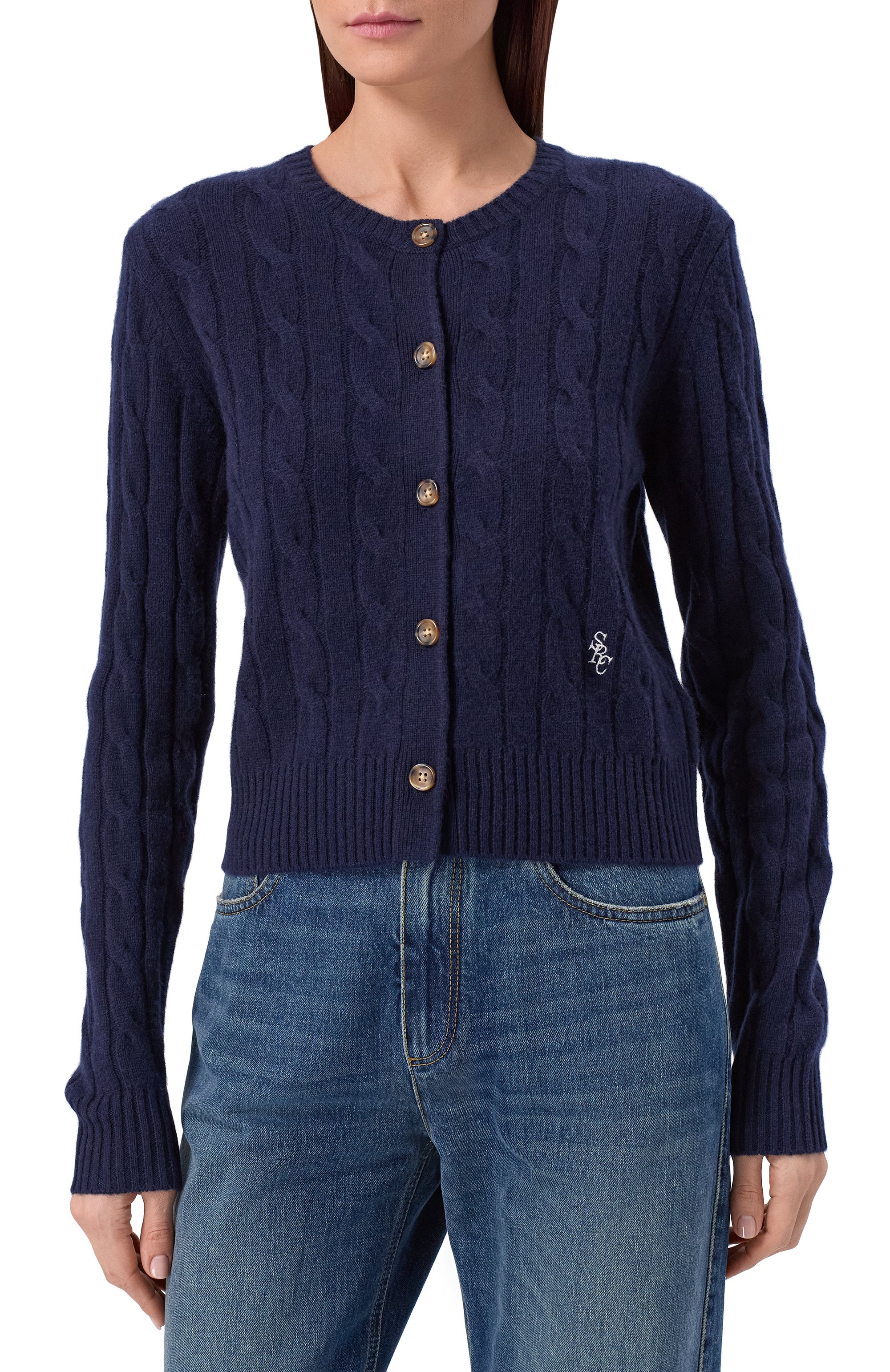 Кардиган из шерсти и кашемира SPORTY AND RICH, арт. CA00365302BL106, фото 3