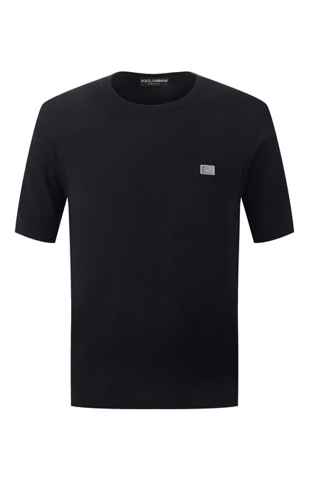 Мужская хлопковая футболка DOLCE & GABBANA темно-синего цвета, арт. GXX03T/JBCE9 | Фото 1 (Длина (для топов): Стандартные; Рукава: Короткие; Материал сплава: Проставлено; Драгоценные камни: Проставлено)