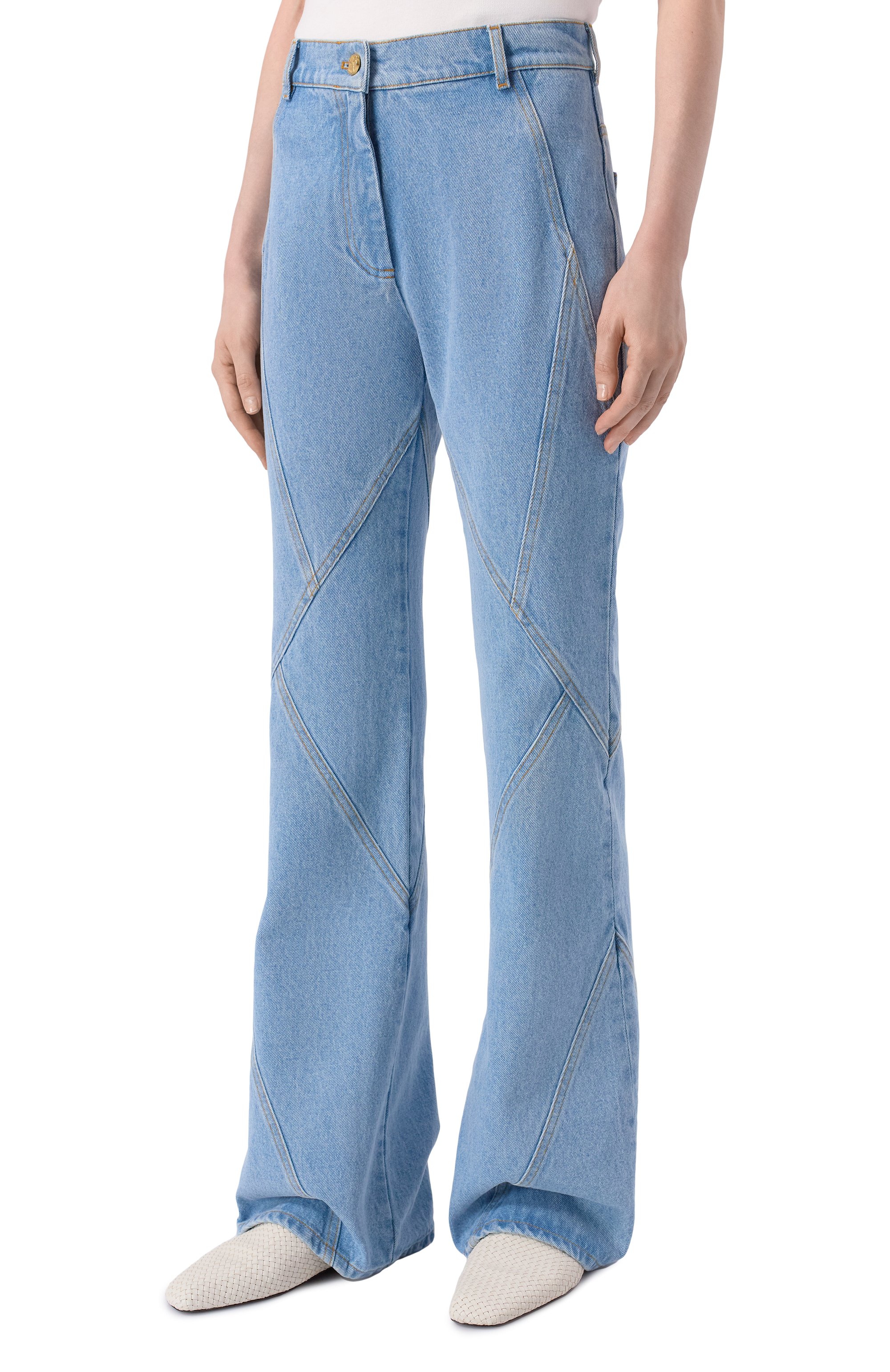 Джинсы NINA RICCI голубого цвета по цене 84550 руб., арт. 26PDPA018/C01119, фото 3 Джинсы NINA RICCI, арт. 26PDPA018/C01119, фото 3