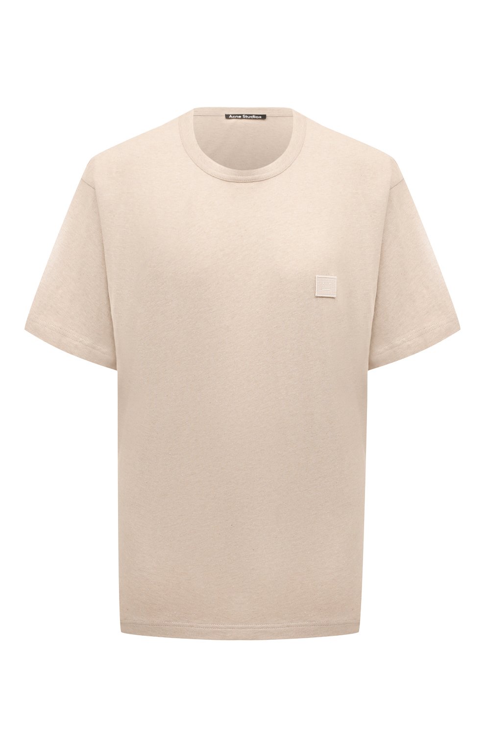 Хлопковая футболка ACNE STUDIOS бежевого цвета по цене 17750 руб., арт. NASH FACE633, фото 1 Хлопковая футболка ACNE STUDIOS, арт. NASH FACE633, фото 1