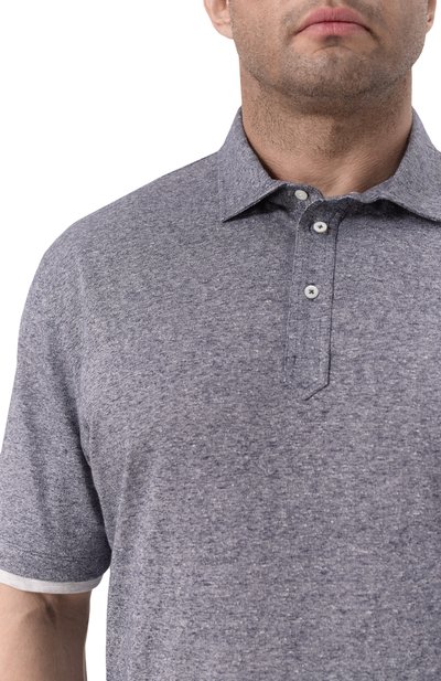 Поло изо льна и хлопка BRUNELLO CUCINELLI, арт. MW8353966W, фото 5