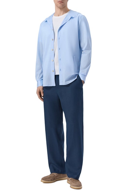Льняные брюки Kiton UPKN088K0708H Синий  UPKN088K0708H Фото 2