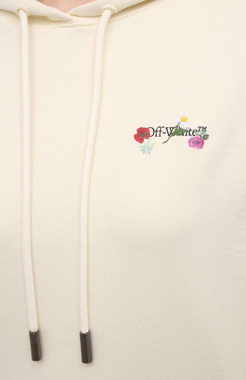 Хлопковое худи OFF-WHITE бежевого цвета по цене 67100 руб., арт. 0WBB035R21JER003, фото 5 Хлопковое худи OFF-WHITE, арт. 0WBB035R21JER003, фото 5