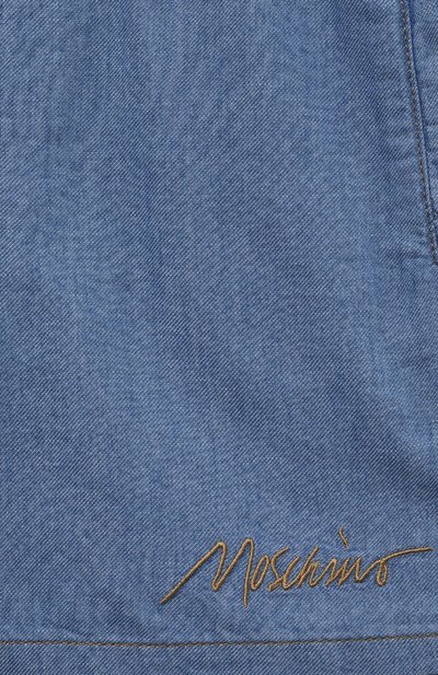 Джинсовые шорты MOSCHINO синего цвета по цене 16500 руб., арт. HDQ01C/L0E22/10-14, фото 3 Джинсовые шорты MOSCHINO, арт. HDQ01C/L0E22/10-14, фото 3