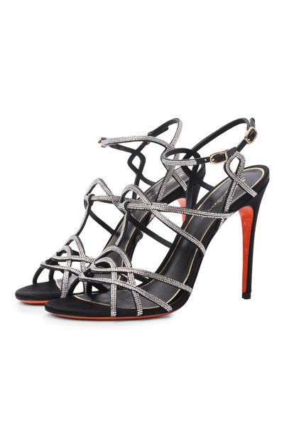 Женские комбинированные босоножки SANTONI, арт. WHLG72286HA2T0SB