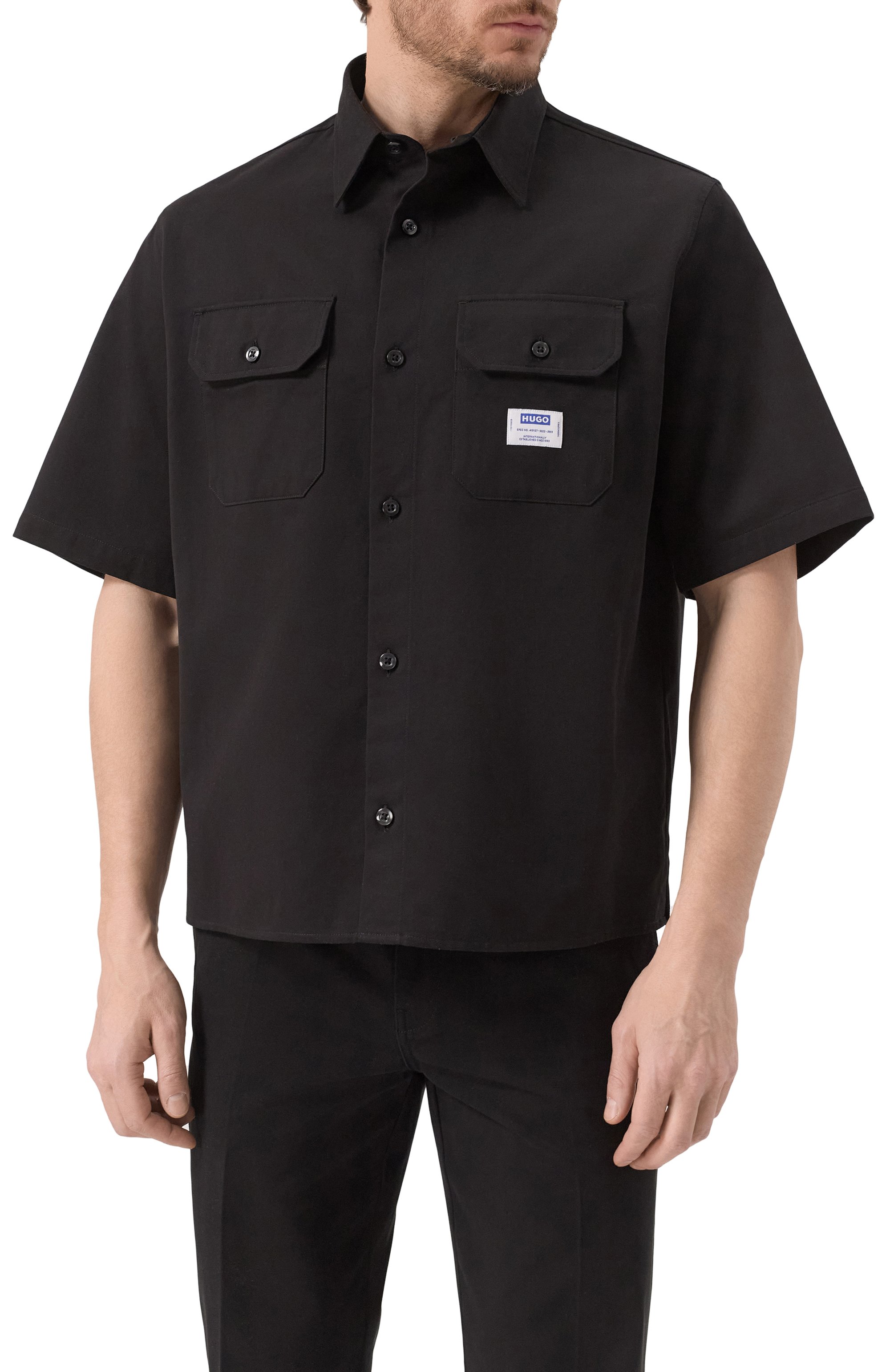 Хлопковая рубашка HUGO BLUE, арт. 50517871, фото 3