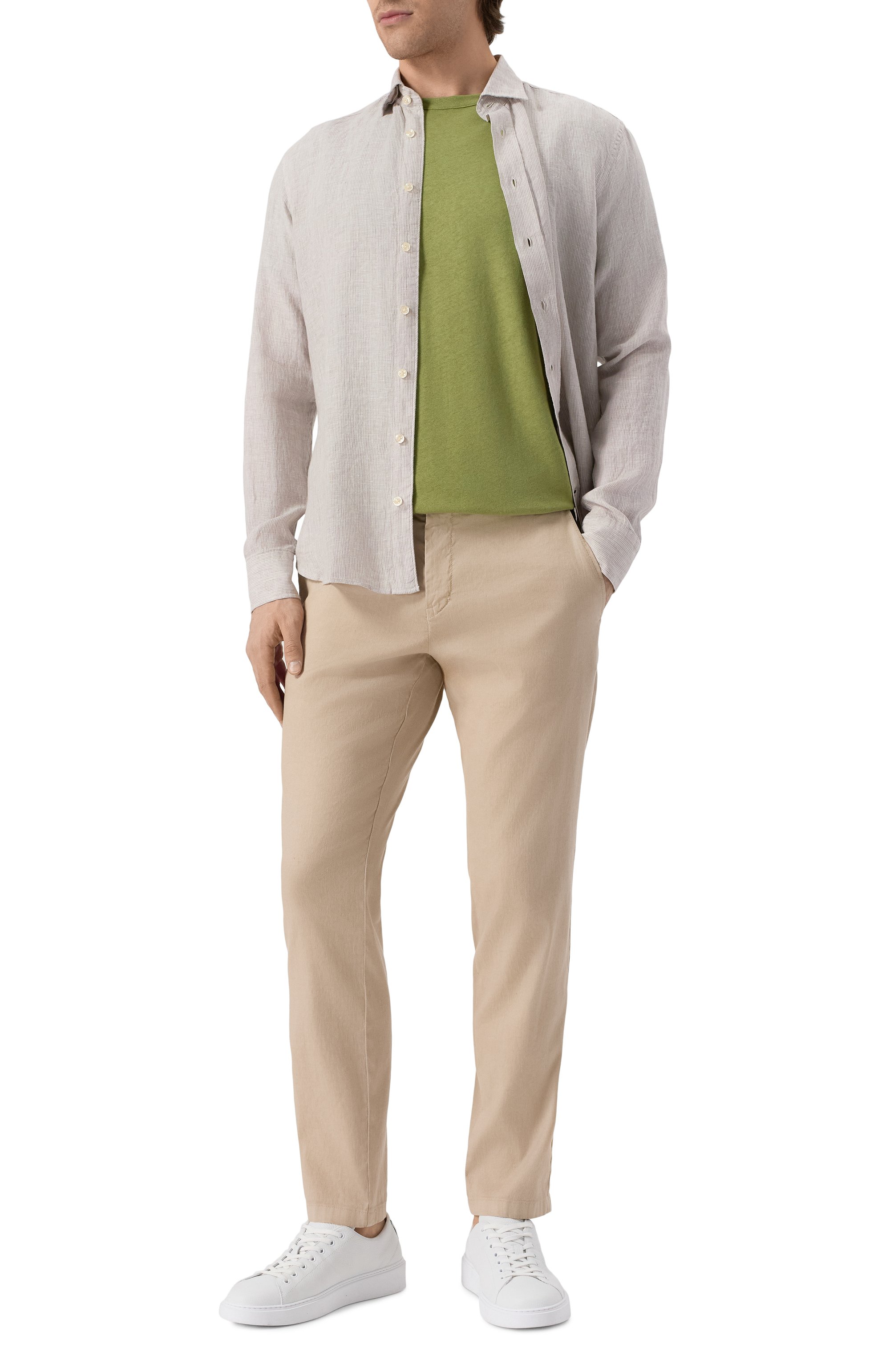 Футболка из хлопка и льна BOSS, арт. 50537498, фото 2