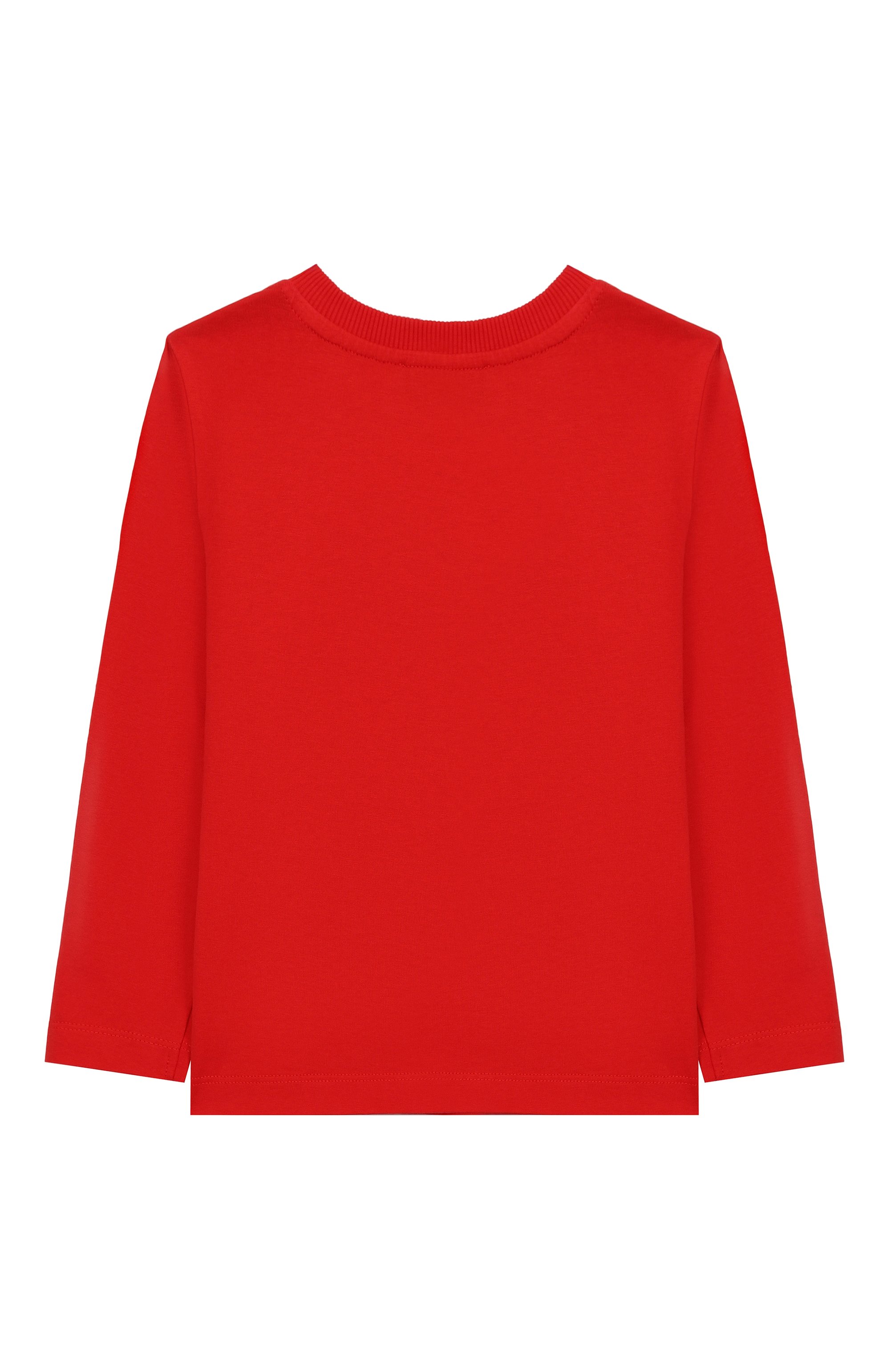 Хлопковый лонгслив MOSCHINO красного цвета по цене 11150 руб., арт. HU000Z/LAA01/10-14, фото 2 Хлопковый лонгслив MOSCHINO, арт. HU000Z/LAA01/10-14, фото 2