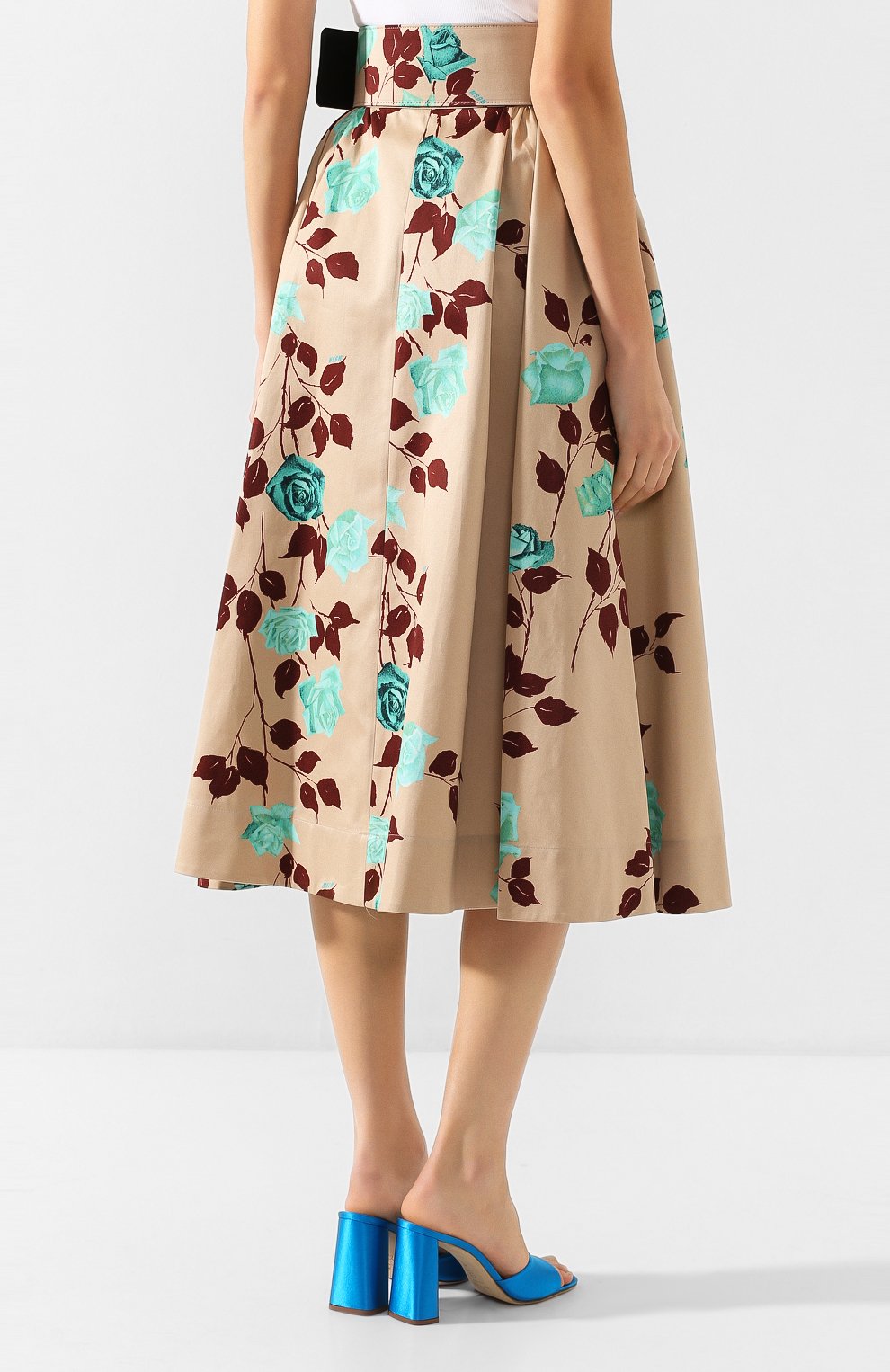 Хлопковая юбка MSGM бежевого цвета по цене 69600 руб., арт. 2841MDD72 207172, фото 4 Хлопковая юбка MSGM, арт. 2841MDD72 207172, фото 4