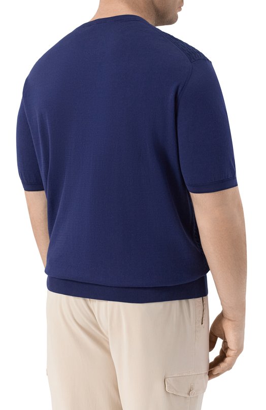 Джемпер из хлопка и шелка Stefano Ricci K212037G10/F26193 Синий  K212037G10/F26193 Фото 4