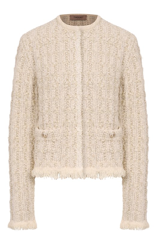 Жакет из хлопка и вискозы Twinset 251TP3571 Бежевый 251TP3571