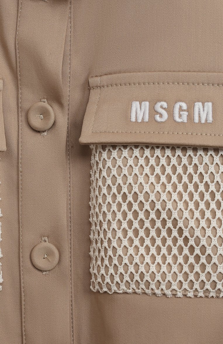 Детские комбинезон из хлопка и вискозы MSGM KIDS бежевого цвета, арт. S4MSJGJS080 | Фото 3 (Нос: Не проставлено; Материал внешний: Вискоза, Хлопок; Девочки Кросс-КТ: Комбинезон-одежда; Ростовка одежда: 10 - 11 лет | 140 - 146см, 12 лет | 152 см, 16 лет | 164 см, 8 лет | 128 см, 6 лет | 116 см)