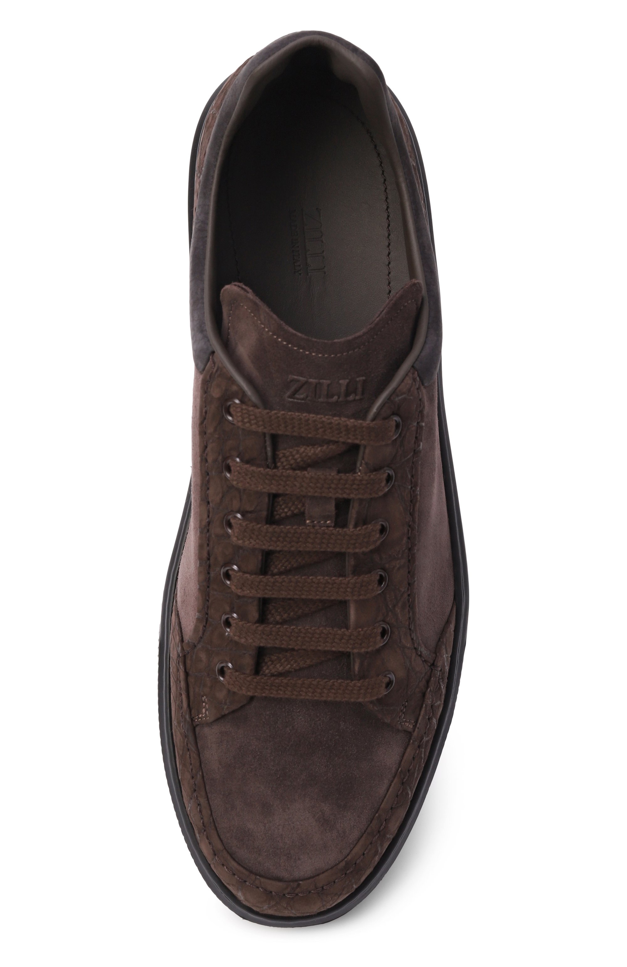 Замшевые кеды с отделкой из каймана ZILLI, арт. H0255AM1178VZBA02, фото 6