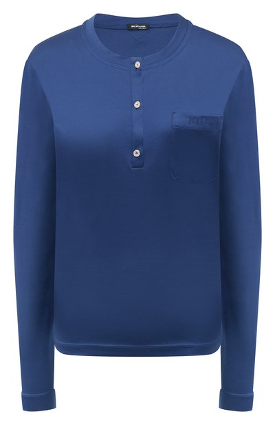 Женская хлопковый лонгслив-хенли KITON, арт. D58438H0805117