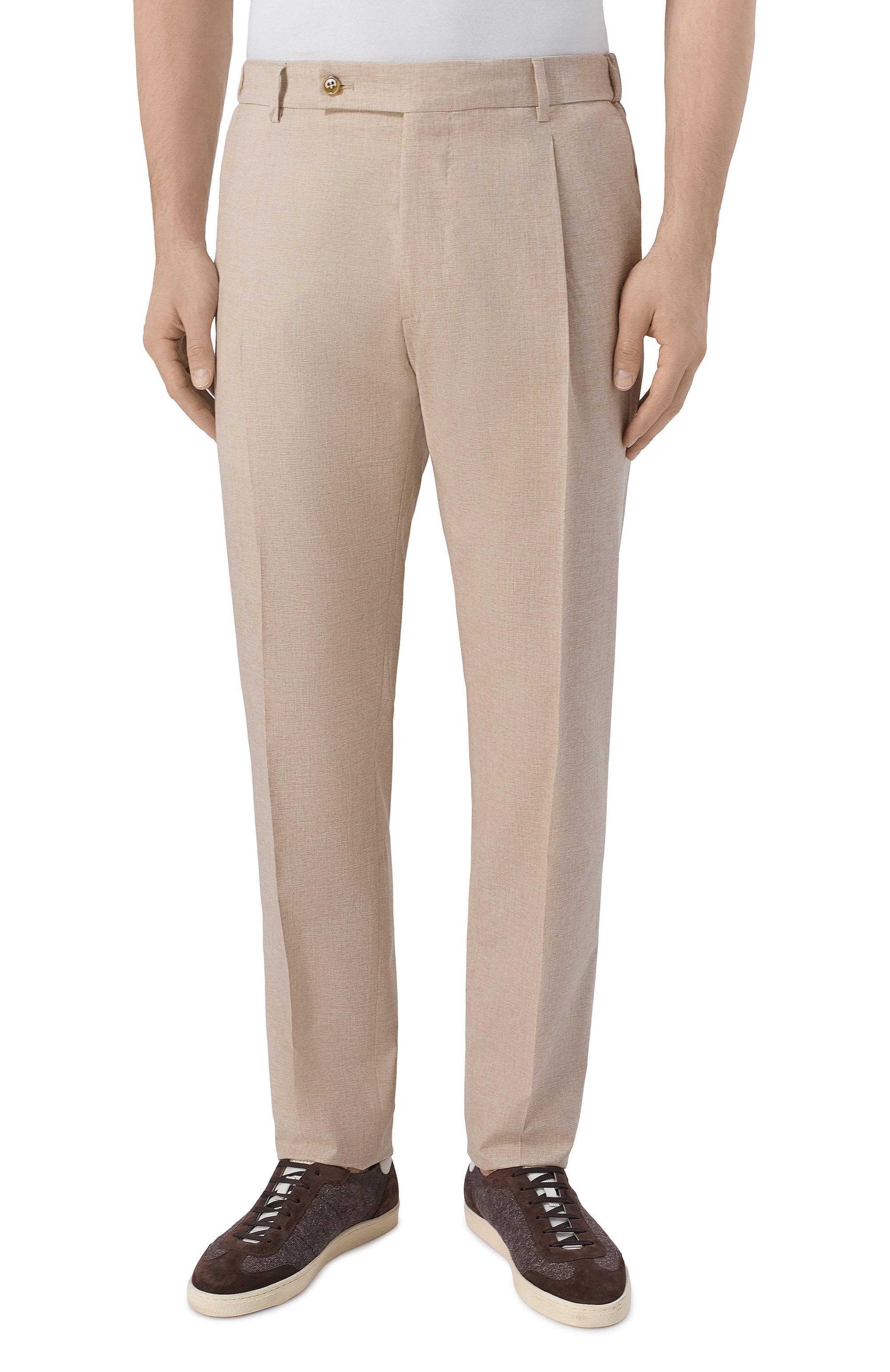 Брюки из шерсти и хлопка ANDREA CAMPAGNA бежевого цвета по цене 59950 руб., арт. XRETR0L0NG/GB1866, фото 3 Брюки из шерсти и хлопка ANDREA CAMPAGNA, арт. XRETR0L0NG/GB1866, фото 3