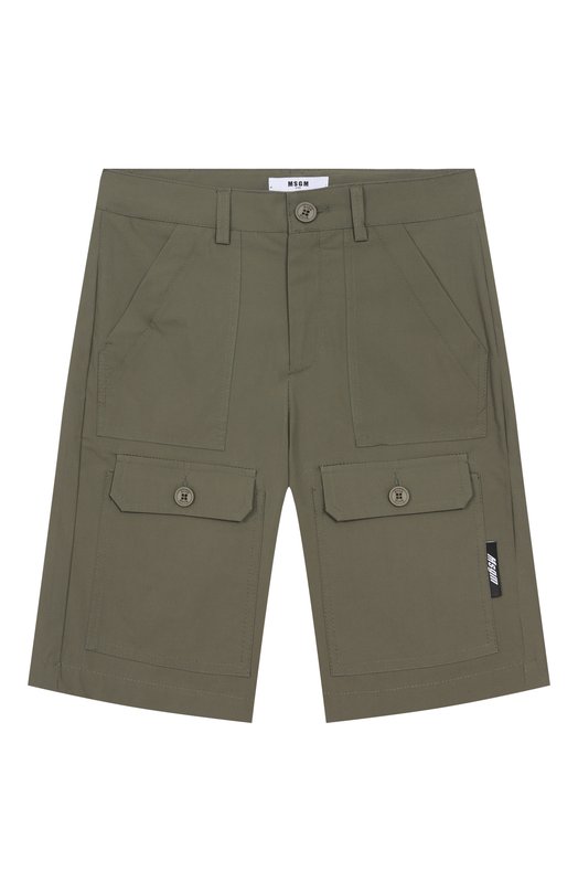 

Хлопковые шорты-карго MSGM kids, Хаки