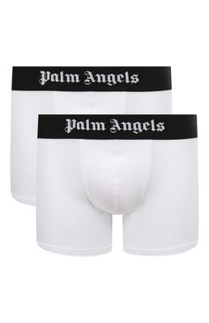 Мужские комплект из двух боксеров PALM ANGELS белого цвета, арт. PMUH003C99FAB0020110 | Фото 1 (Нос: Не проставлено; Материал внешний: Хлопок; Материал сплава: Проставлено; Мужское Кросс-КТ: Трусы; Кросс-КТ: бельё; Трусы М: Боксеры)