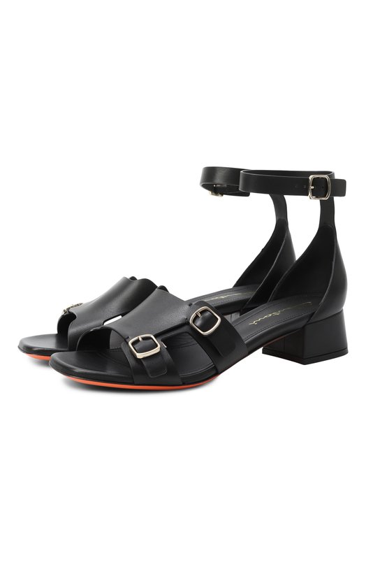 Кожаные босоножки Santoni WHVG71606HA2TLGA Чёрный WHVG71606HA2TLGA